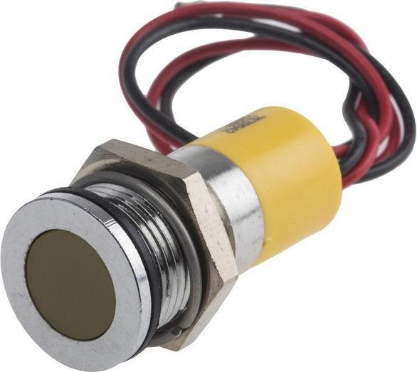 Produktbild RS PRO 14mm flush satin chr LED wires,yel 24Vdc
