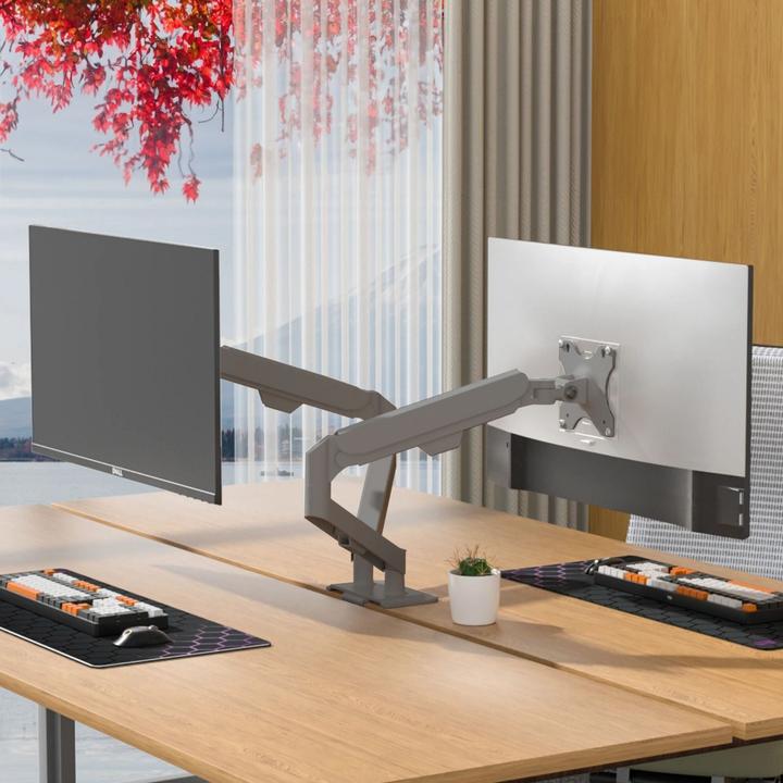 Produktbild Hermex Doppel-Monitorhalterung Monitorarm 2 Monitore Tischhalterung (Tisch, 30", 9 kg)