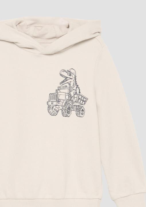 Produktbild S.Oliver Sweatshirt Kapuzen-Sweatshirt aus Baumwollmix mit Front- und Ärmelprint (128, 134)