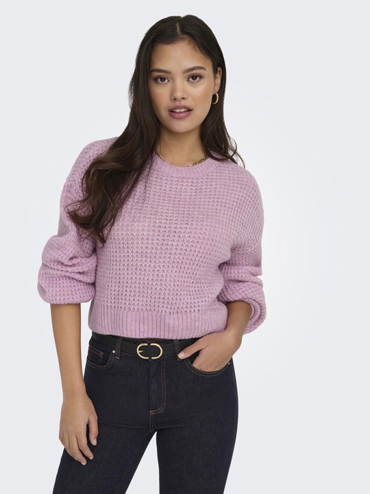 Actual product image Only ONLMIKANI LS CROP STRUCTURE ONECK CC KNT Knitted jumper (L)