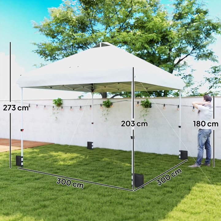 Actual product image Outsunny Faltpavillon Oxfordstoff, Metall Weiss (300 cm, 300 cm)