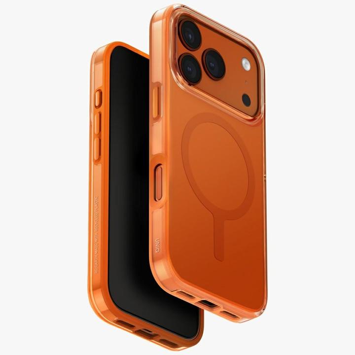 Actual product image Uniq Clario Case for iPhone 17 Pro Magclick Charging Orange (Apple iPhone 17 Pro)
