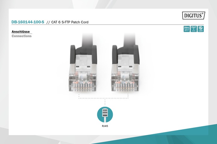 Actual product image Digitus Patch cable (S/FTP, CAT6, 10 m)