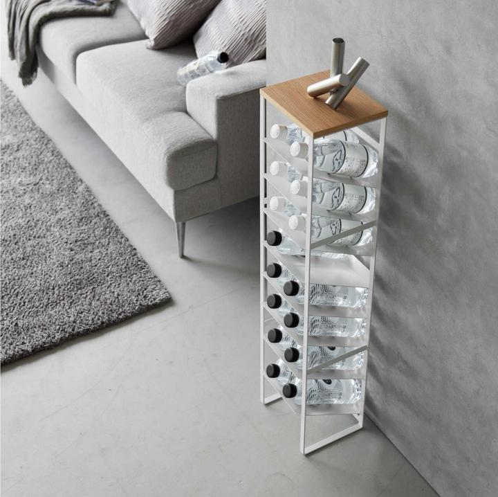 Actual product image Yamazaki 8-stöckiges Flaschenregal mit Holzablage TOWER (16 Fl.)