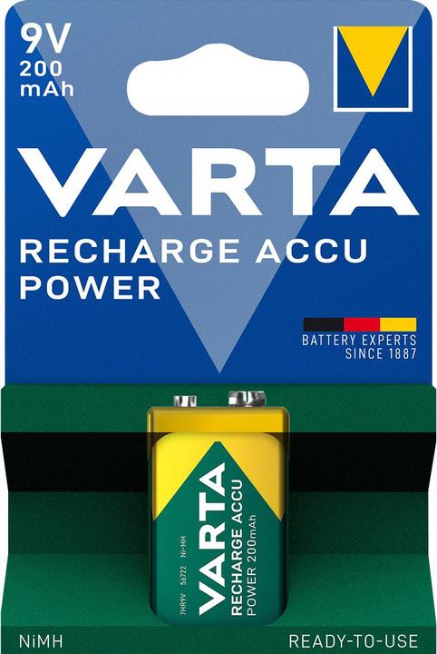 Actual product image Varta Recharge Accu Power (1 pcs., 9V Block, 200 mAh)