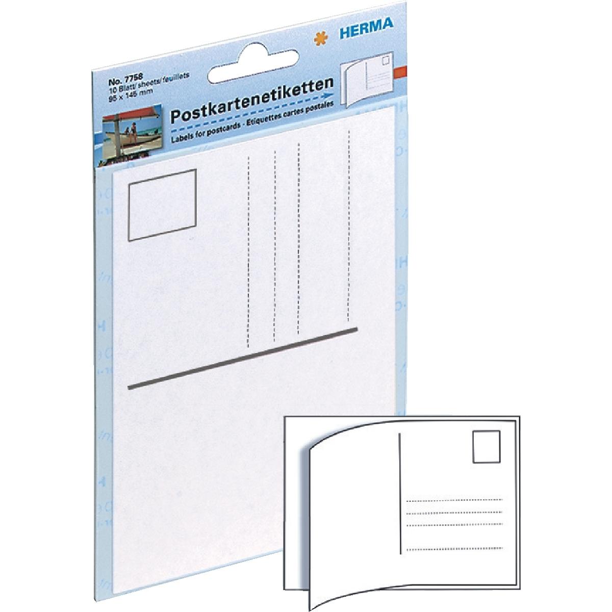 Herma, Etiketten, Postkartenetiketten