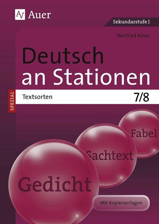 Produktbild Deutsch an Stationen SPEZIAL Textsorten 7-8 (Deutsch, Winfried Röser, 2020)
