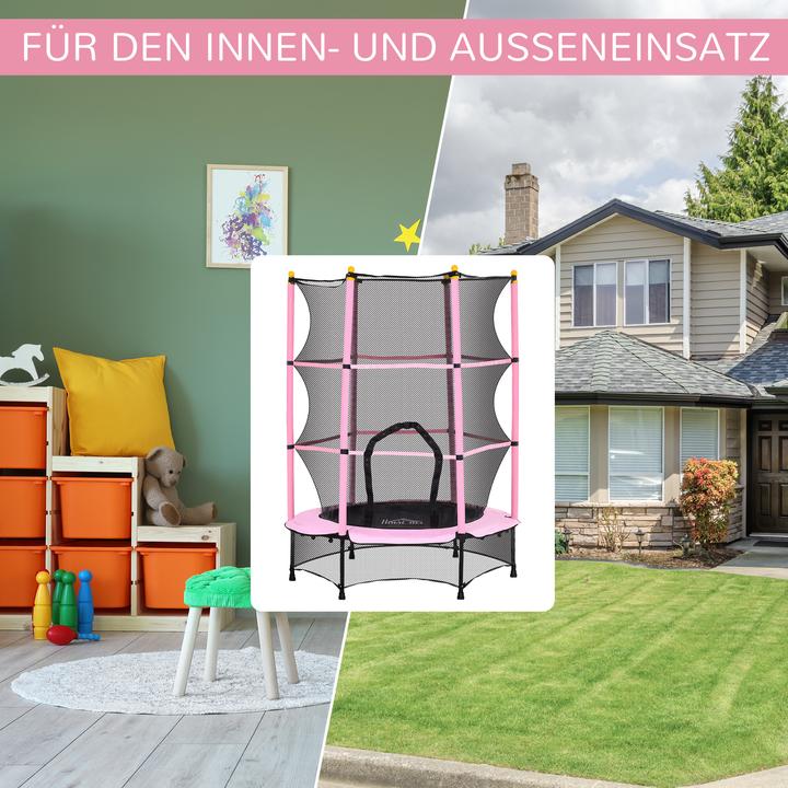 Image du produit Homcom Kindertrampolin Stahl, Kunststoff Rosa (108 cm)