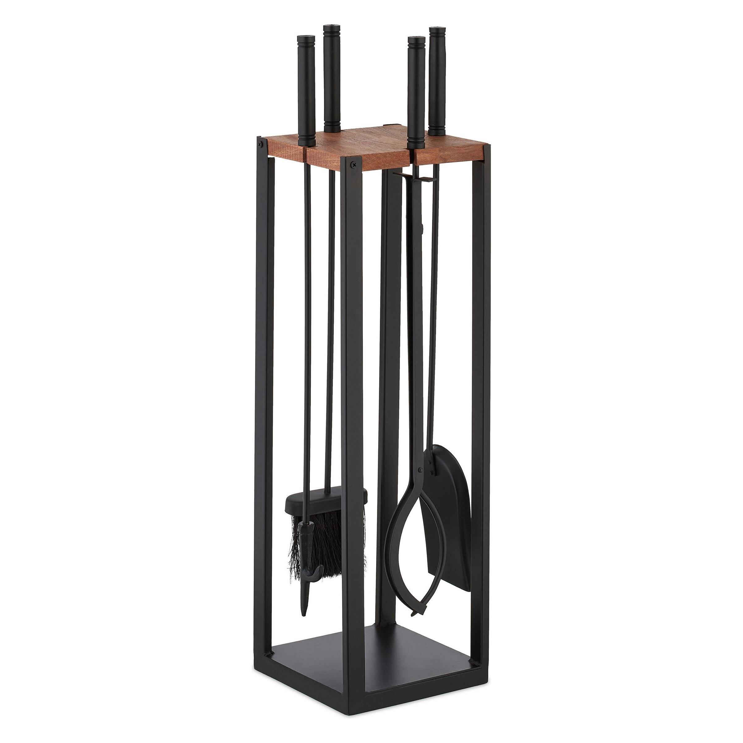 Relaxdays, Haardaccessoires, 5-tlg. Kaminbesteck-Set (20 X 20 X 78 Cm)