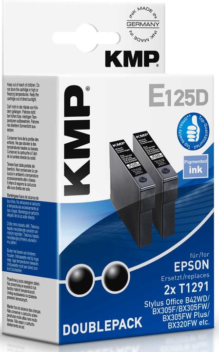 Produktbild KMP E125D - 2er-Pack - 11.2 ml - Schwarz - kompatibel (BK)