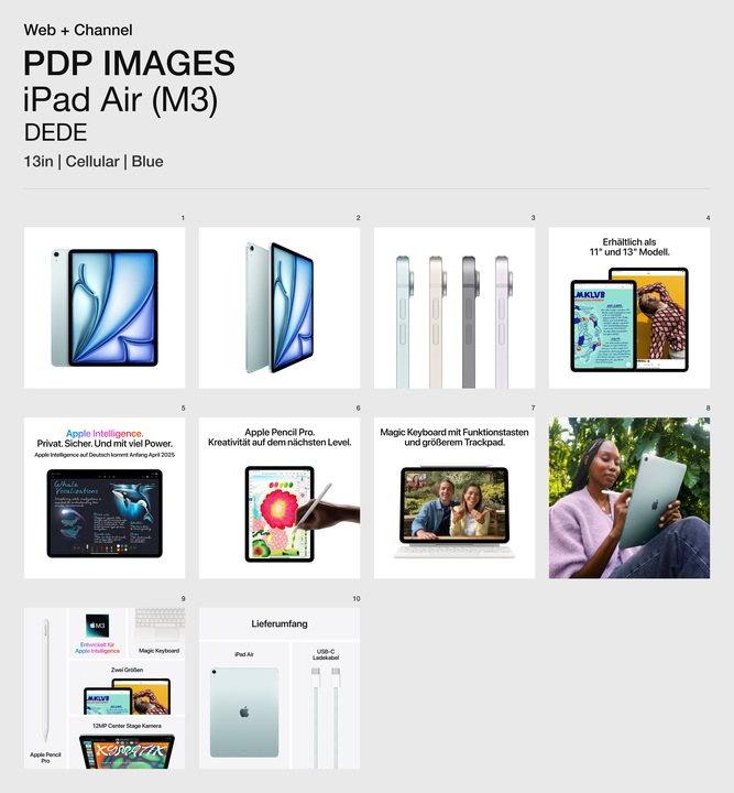 Image du produit Apple iPad Air 13 2025 (M3) (5G, 13", 256 Go, Bleu)