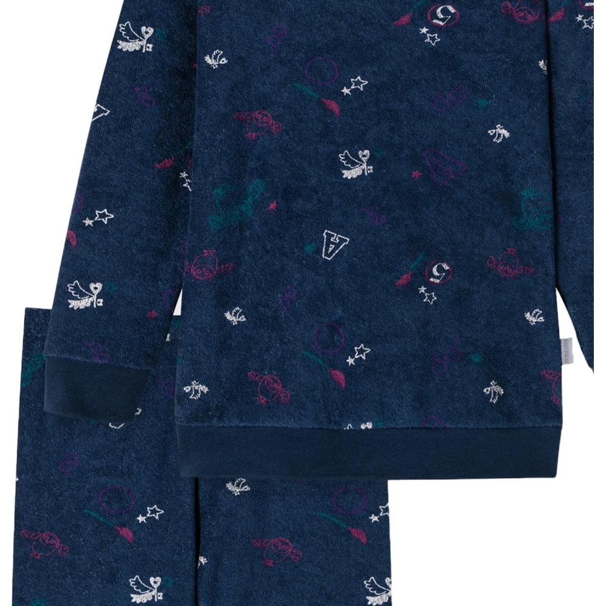 Thumbnail - Schiesser, Mädchen, Pyjama, Cat Zoe Organic Cotton Pyjama, Blau, (116)