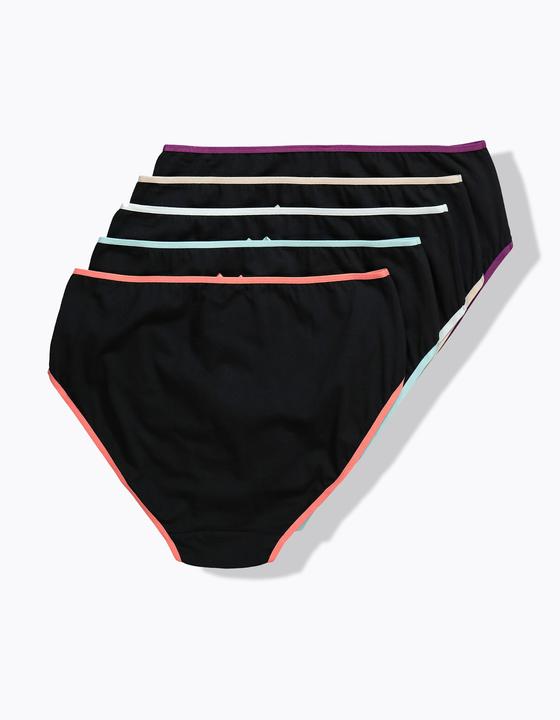Actual product image Ulla Popken 5 Pack Contrast Trim Midi Briefs (46, 48, 5-pack)