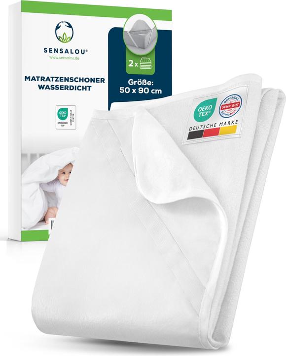 Sensalou 2er-Set Matratzenschoner für Babybett (90 x 50 cm)