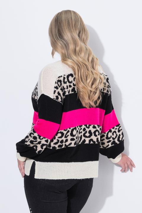 Produktbild Miamoda Pullover, oversized, Blockstreifen mit Leo (58)