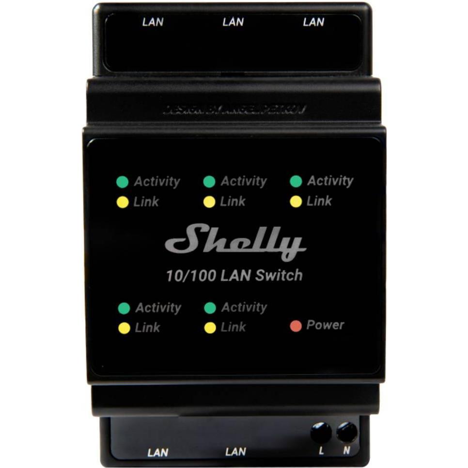 Thumbnail - Shelly LAN Switch (5 Ports), Netzwerk Switch, Schwarz