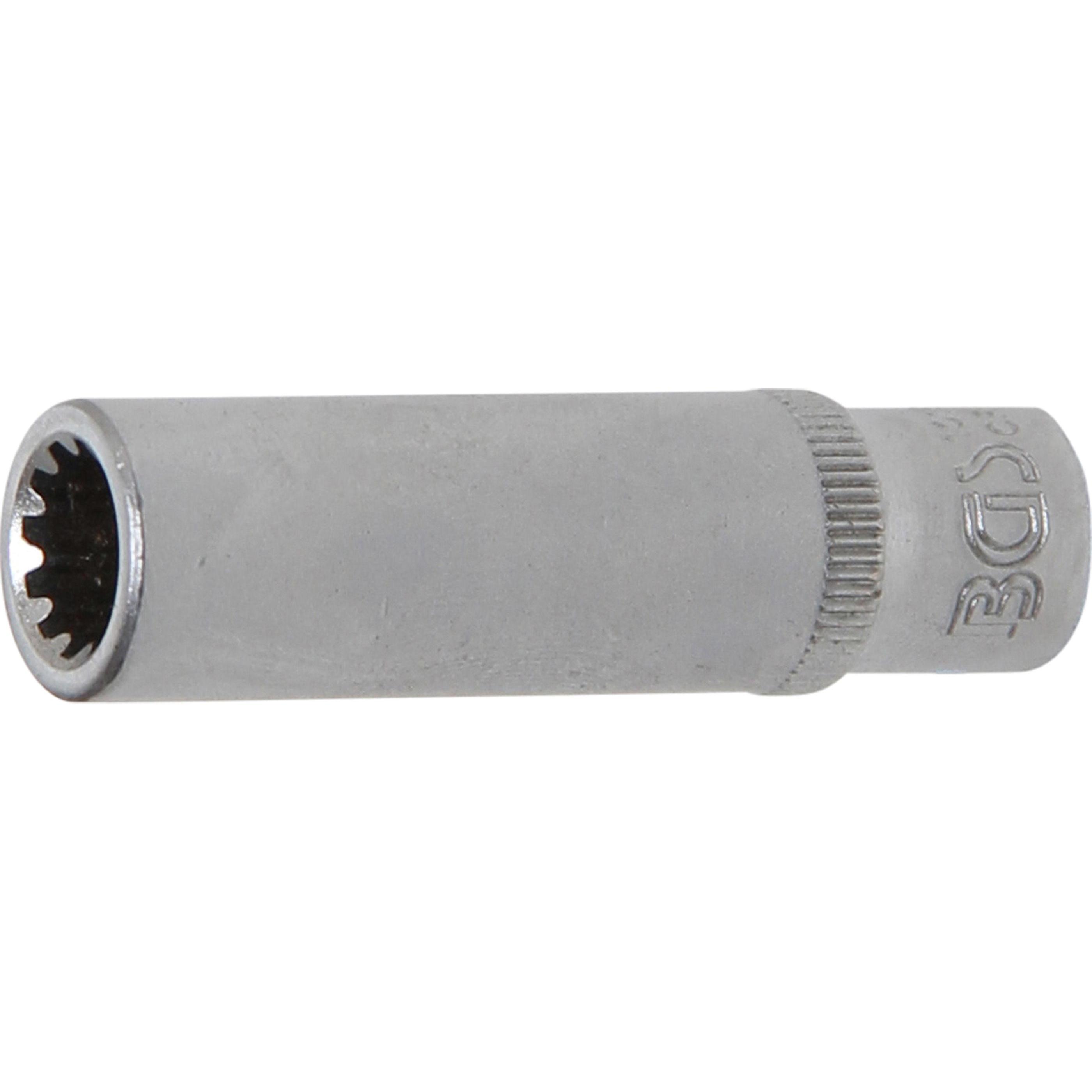 BGS, Steckschlüssel + Stecknuss, Steckschlüssel-Einsatz Gear Lock, tief Antrieb Innenvierkant 6,3 mm (1/4") SW 8 mm (8 m...