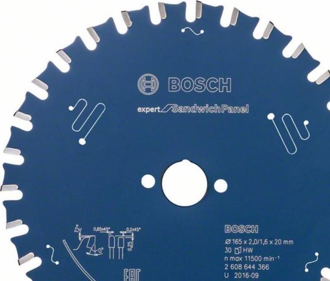Produktbild Bosch Professional Zubehör Kreissägeblatt Expert for Sandwich Panel, 165 x 20 x 2,0 mm, 30