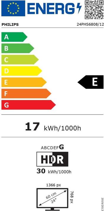 Energie-Label Philips 24PHS6808/12 (24", PHS6808, LED, HD 768p, 2023, EU)