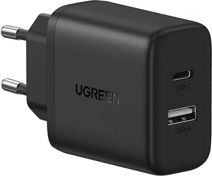 Produktbild Ugreen - Wall Charger X227 (45302) - USB, Type-C, Fast Charge, 20W, PD3.0, QC4.0+ - Black (20 W, 2 Ports)