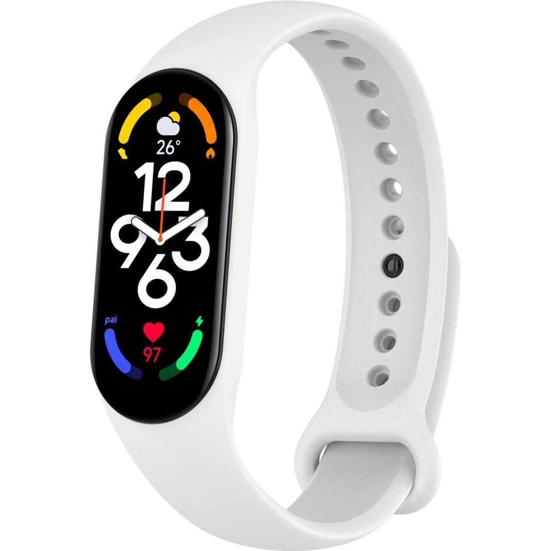 Thumbnail - König Design Sport Ersatz Armband für Xiaomi Mi Band 5 7 6 NFC Amazfit Band 5 Loop Silikon (Silikon), Uhrenarmband, Weis...
