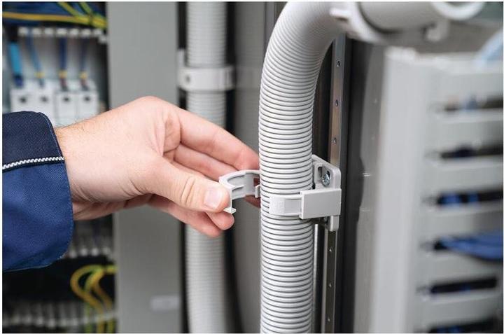 Actual product image HellermannTyton Hose holder Screwable IWS corrugated pipe holder for corrugated pipes, NW 37