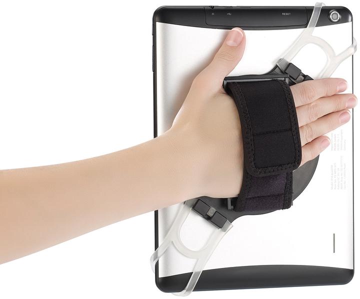 Callstel 2in1-Tablet-Halterung mit Handschlaufe & Ständer