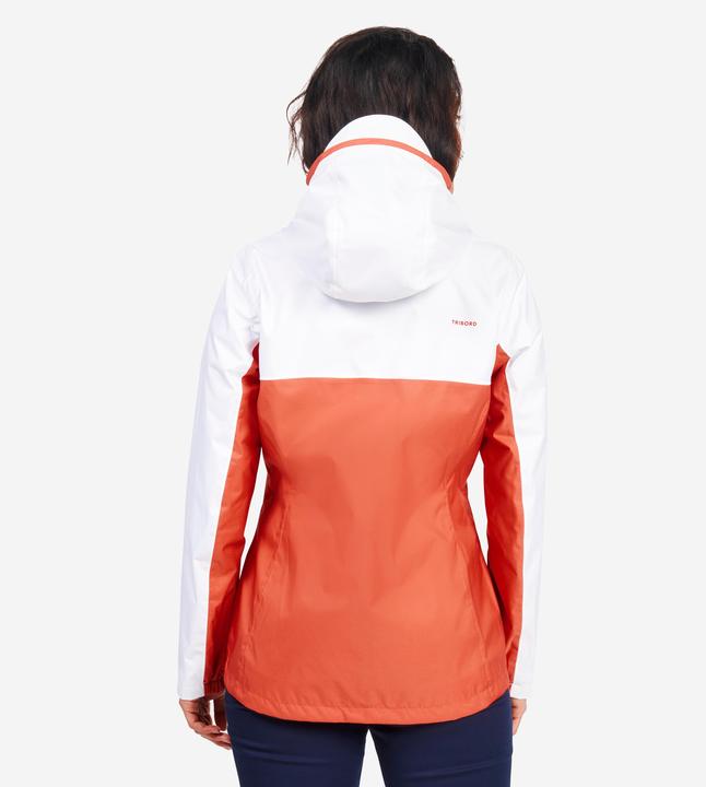 Actual product image Tribord Regenjacke Segeln Damen wasserdicht 100 weiss/orange (S)