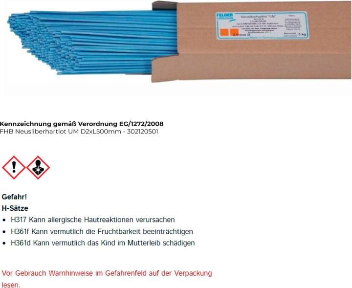 Produktbild Felder Neusilberhartlot UM D2xL500mm L-Cu Ni Zn ( 4000872910 )