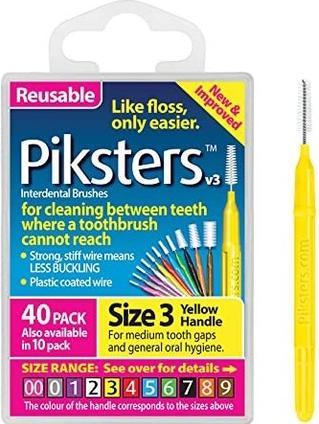 Image du produit Piksters Interdental Brushes Size 3 Yellow 40 Count (3 mm, 40 x)
