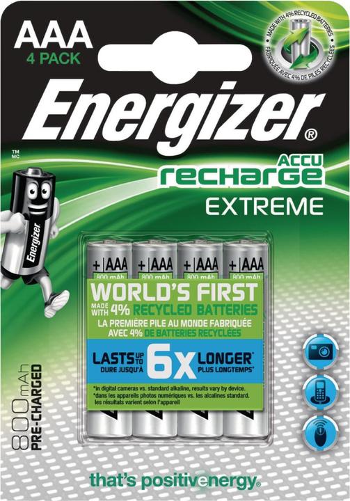 Actual product image Energizer Recharge Extreme (4 pcs., AAA, 800 mAh)