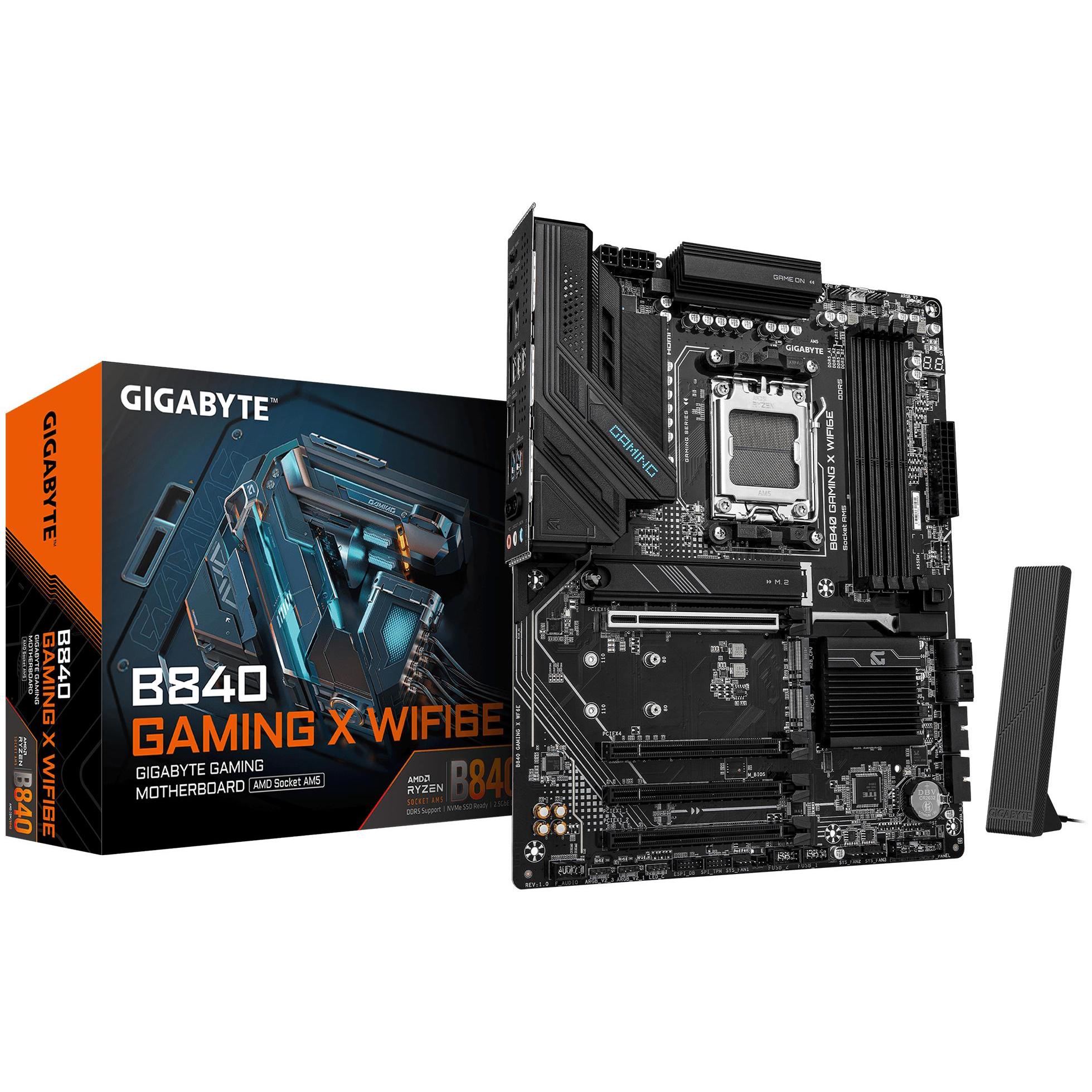 Gigabyte MB GBT AMD AM5 B840 Gaming X WFI6E (AM5, AMD B840, ATX), Mainboard