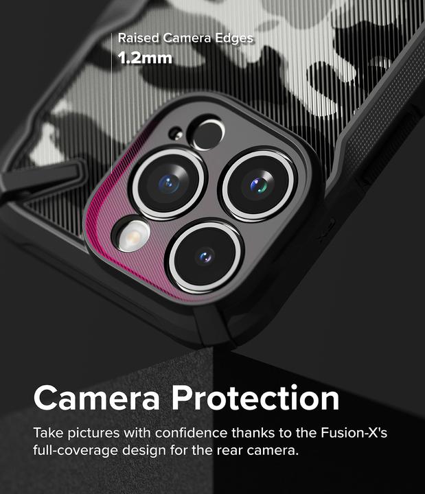 Actual product image Ringke Case for iPhone 15 Pro FUSION X DESIGN CAMO BLACK (Apple iPhone 15 Pro)