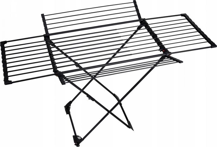 Produktbild Promis SORRENTO Wäschetrockner ausziehbar + 2 Flügel schwarz (7.20 m)