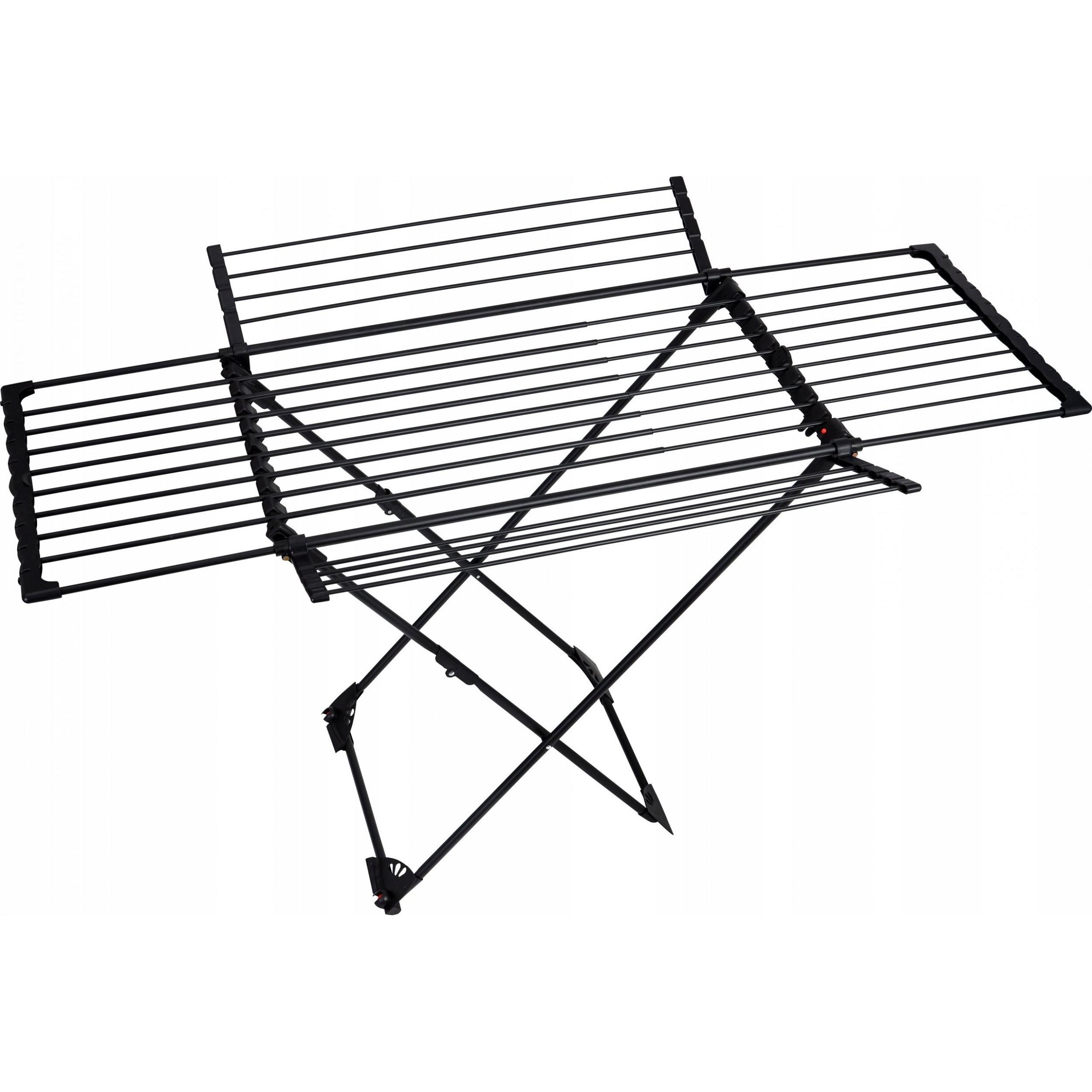 Promis SORRENTO Wäschetrockner ausziehbar + 2 Flügel schwarz, Wäscheständer, Schwarz