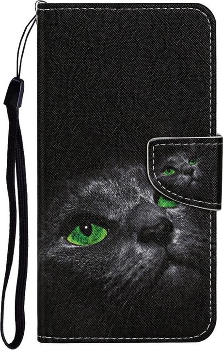 Image du produit Ueli Express iPhone 12 Mini Livre Etui avec porte-carte Vert yeux de chat (Apple iPhone 12 mini)