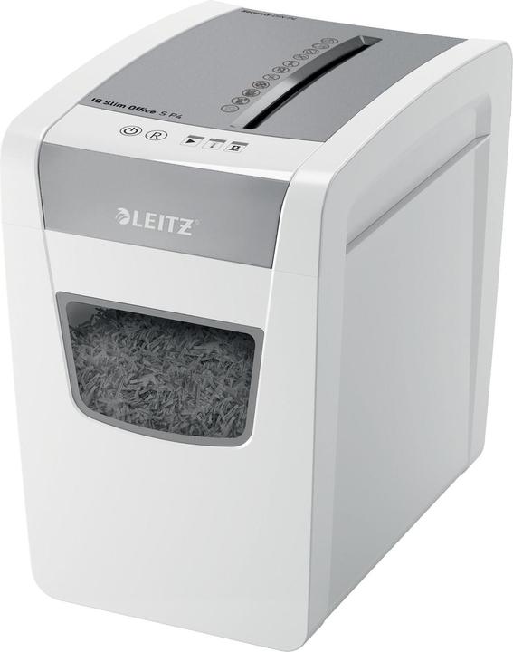 Image du produit Leitz Destructeur de documents IQ Slim Office P4/12 feuilles/moteur DC/blanc (Coupe de particules)