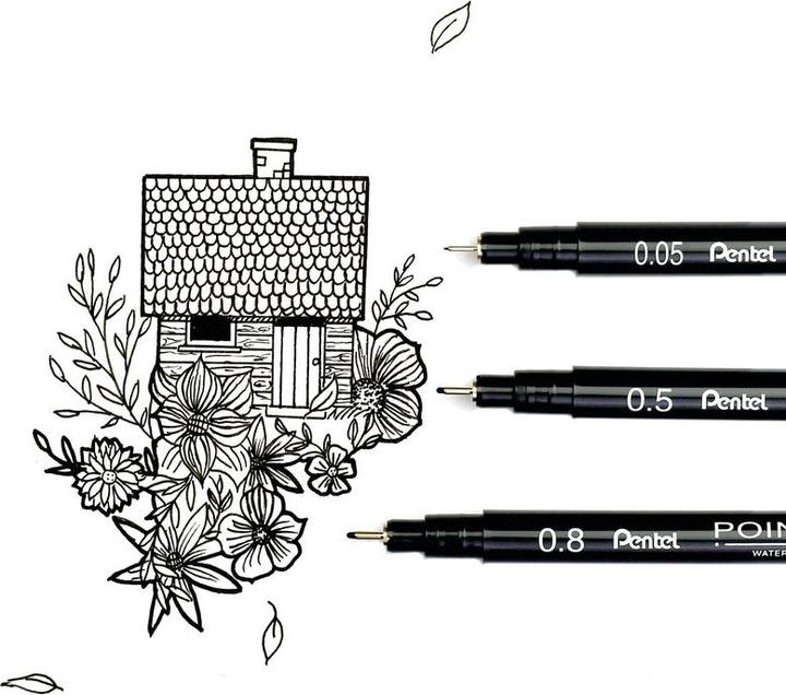 Produktbild Pentel POINTLINER - Fineliner (Schwarz, 1x)