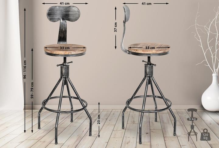 Produktbild CLP Barhocker Hanam, antik silber