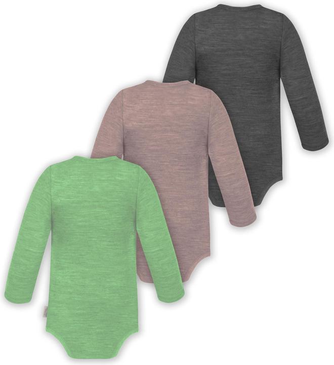 Immagine prodotto Normani Confezione da 3 pezzi di body a maniche lunghe in merino per bambino e bambina - 9355 (80)