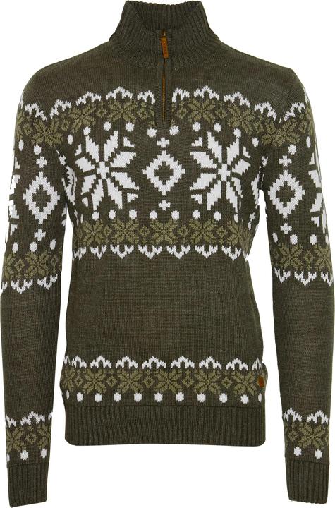 Actual product image Solid Norwin Men's Jumper Chunky Knit Pullover Troyer (XL)