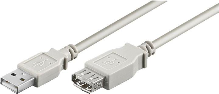 Produktbild Goobay USB 2.0 Hi-Speed Verlängerungskabel, Grau, 0.3 m (0.30 m, USB 2.0)