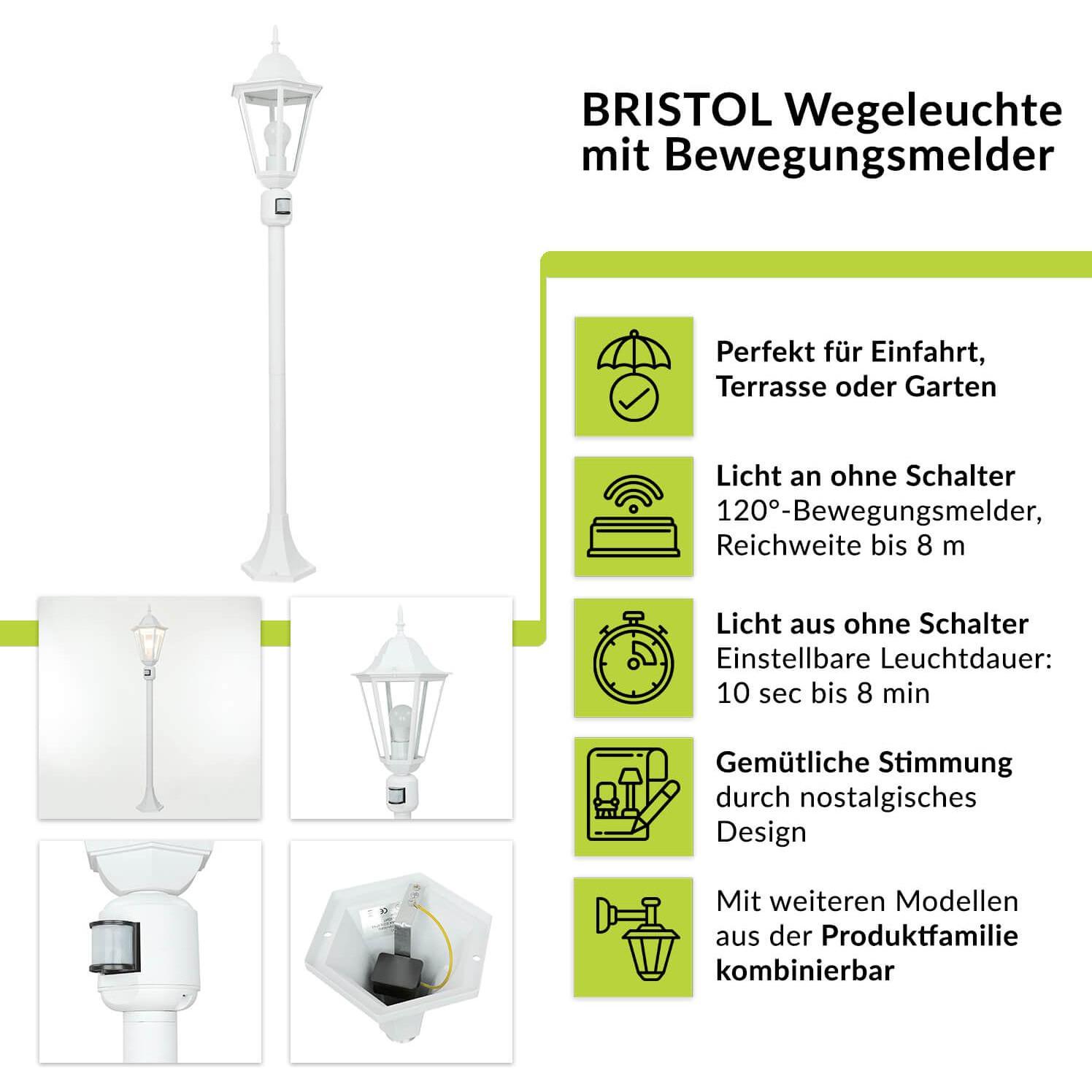 Thumbnail - Licht-Erlebnisse, Gartenbeleuchtung, Aussenleuchte Bristol (E27, IP44)