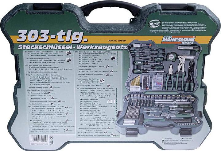 Actual product image Mannesmann Do-it-yourself tool set (303 pieces)