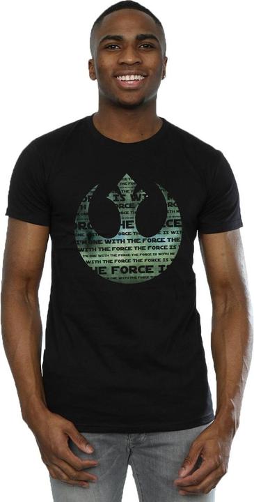 Image du produit Star Wars - T-shirt ROGUE ONE I'M ONE WITH THE FORCE ALLIANCE EMBLEM GREEN - Homme (L)