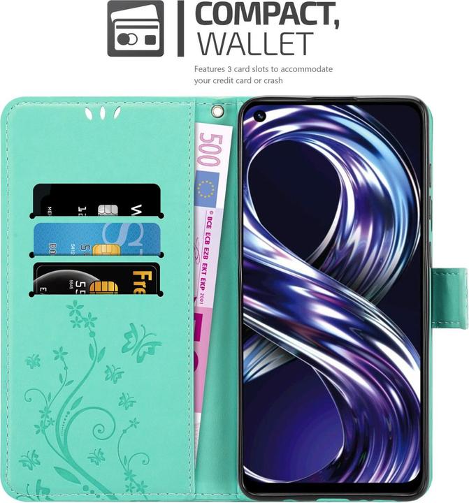 Image du produit Cadorabo Housse Flower Book pour Realme 8i / Narzo 50 4G (Realme 8i)