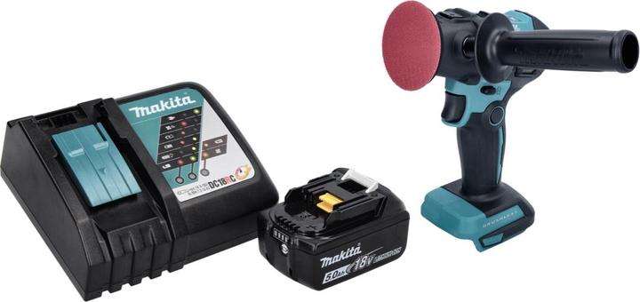 Produktbild Makita DPV 300 RT1 Akku Schleifer Polierer 18 V 50 / 80 mm Brushless + 1x Akku 5,0 Ah + Ladegerät (Exzenterpolierer)