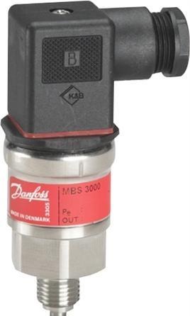 Danfoss Tryktransmitter MBS 3000 trykområde 0-40 bar 10-30VDC forsyning output 4-20mA