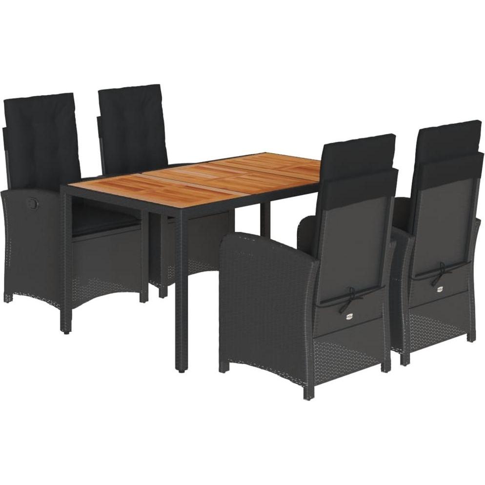 VidaXL, Gartentisch + Balkontisch, 10-tlg. Garten-Lounge-Set mit Kissen (90 cm)