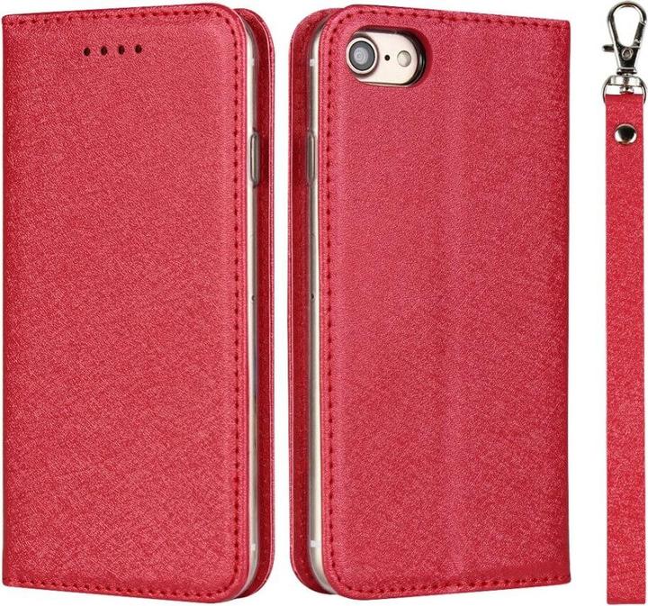 Actual product image Cover-Discount iPhone SE / 8 / 7 - Silk Texture Flip Case red (Apple iPhone 8, Apple iPhone 7)